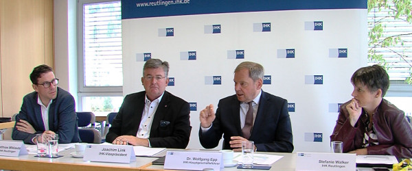 Pressekonferenz zur wirtschaftlichen Lage im Zollernalbkreis (Quelle: Wolfgang Epp Joachim Link Michael Miklautz Stefanie Walker)